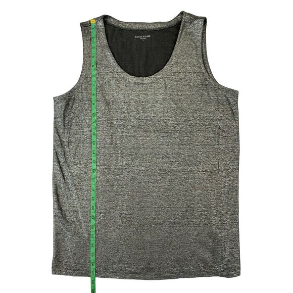 EILEEN FISHER Silver Gray 100% Linen Metallic Sleeveless Top Small #S3IZU Tank - Picture 8 of 8